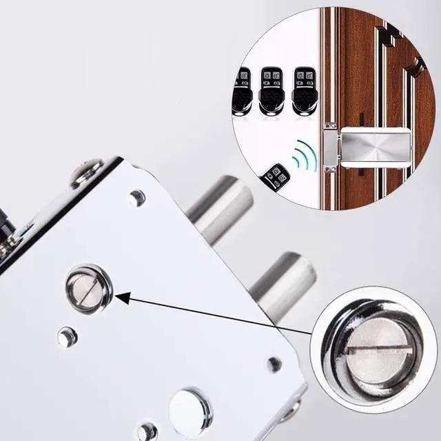Alt view image 7 of 7 - Ritammi, Remote Control Electronic ligent Door Lock, Smart Wireless Anti-Theft Home Security Keyless Deadbolt Access Control System with 4 Remote Control