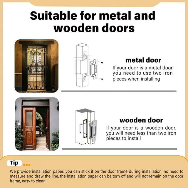 Alt view image 2 of 7 - Heavy Duty Electric Door Strike LockANSI Standard Fail-Secure/Fail-Safe Electric Strike Lock for Door Access Control System,for Cylindrical or Mortise Lock Installation Paper(Input Voltage 12VDC)