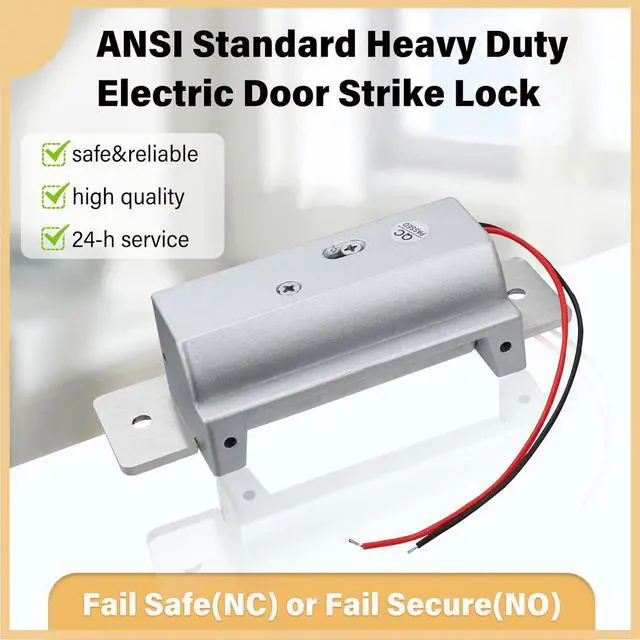 Alt view image 6 of 7 - Heavy Duty Electric Door Strike LockANSI Standard Fail-Secure/Fail-Safe Electric Strike Lock for Door Access Control System,for Cylindrical or Mortise Lock Installation Paper(Input Voltage 12VDC)