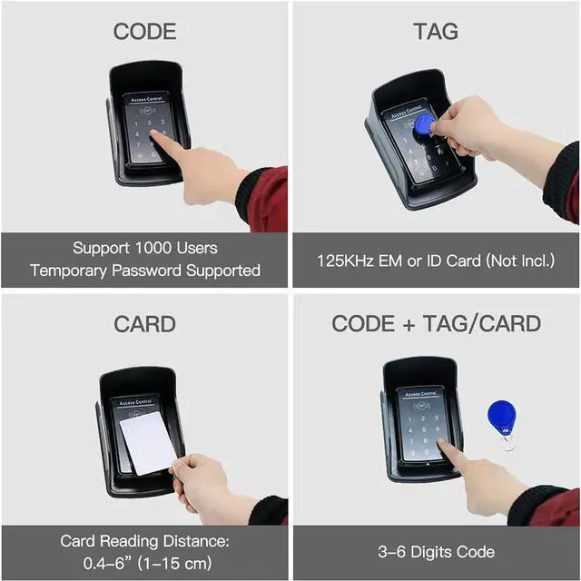 Alt view image 3 of 7 - TC175P Touch Panel Wired Keypad, Universal Keyless Entry Keypad DC 12V 24V for The Automatic Driveway Gate Opener, Magnetic Lock, Door Access Control System, Digital Code or RF ID Card