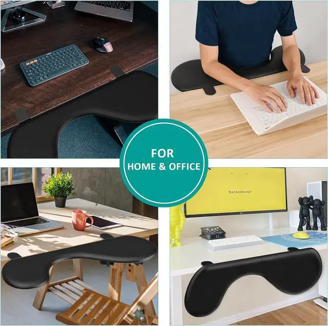 Alt view image 6 of 7 - Foldable Desk Extender Tray, Arm Rest for Desk, Ergonomic Forearm Leather Soft Armrest Support, Wrist & Elbow Pad for Home and Office, Easy Typing & Pain Relief