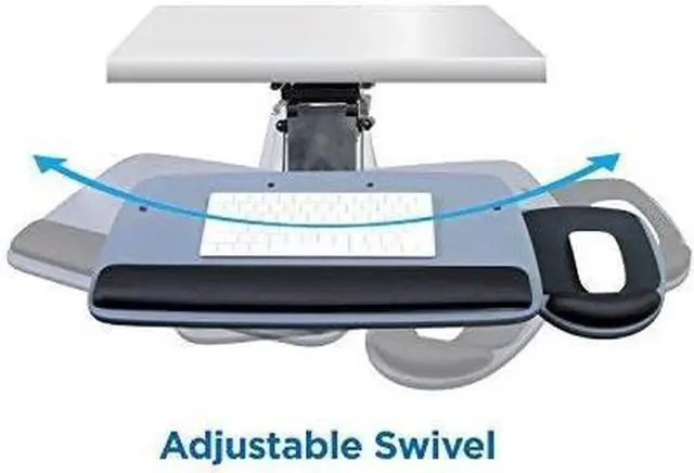 Alt view image 5 of 7 - Under Desk Keyboard Tray, Adjustable Keyboard and Mouse Drawer Platform with Ergonomic Wrist Rest Pad, 17.25" Track (MI-7137)