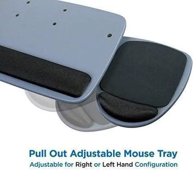 Alt view image 7 of 7 - Under Desk Keyboard Tray, Adjustable Keyboard and Mouse Drawer Platform with Ergonomic Wrist Rest Pad, 17.25" Track (MI-7137)