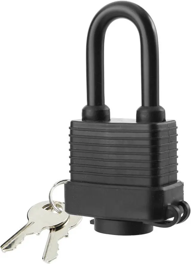 Alt view image 2 of 4 - Waterproof Padlocks Keyed Alike for Outdoor use, Covered Heavy Duty Laminated Steel Lock, 1-9/16 Inch. Wide, Long Padlock, Pack of 24