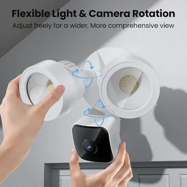 Alt view image 7 of 7 - Floodlight Camera Flood Lights Outdoor - Motion Sensor Outdoor Lights 3K UHD Security Camera, 5500K 2800-Lumen, 105dB Siren, Wired 24/7 Recording