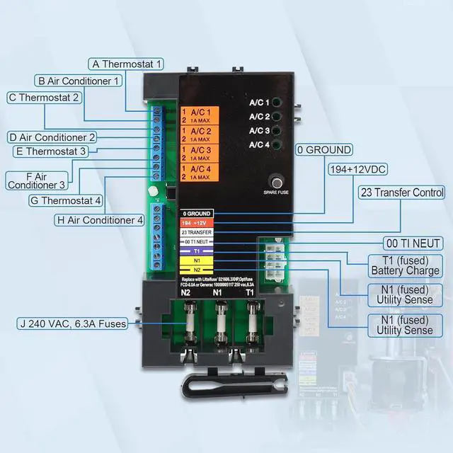 Alt view image 2 of 7 - A0004499959 Transfer Switch Smart AC Module Load Generator Shed Module Replacement for Generac 100 200 Amp Automatic Transfer Switch, ATS Control Module Replace 10000004183