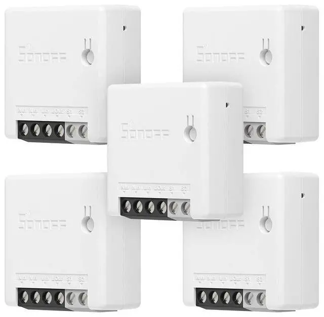 Main image of Mini R2 10A Smart WiFi Wireless Light Switch, Universal DIY Module for Home Automation Solution, Works with  Alexa & Google Home, No Hub Required 5-pack