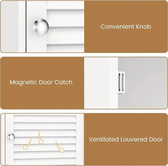 Alt view image 7 of 7 - Bathroom Wall Mount Cabinet - Over The Toilet Storage Organizer with Single Door and Adjustable Shelf, Above Toilet Medicine Cabinet for Living Room, Kitchen, Hallway, Hanging Cabinet (White)