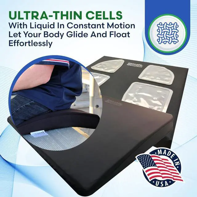 Alt view image 4 of 7 - LiquiCell Sports Wheelchair Cushion, Pressure Relief Seat Cushion for Seniors, Obese, Office Chair, Car! Bye Bye Tailbone & Back Pain as LiquiCell Improves Blood Flow by 150%! Made in USA