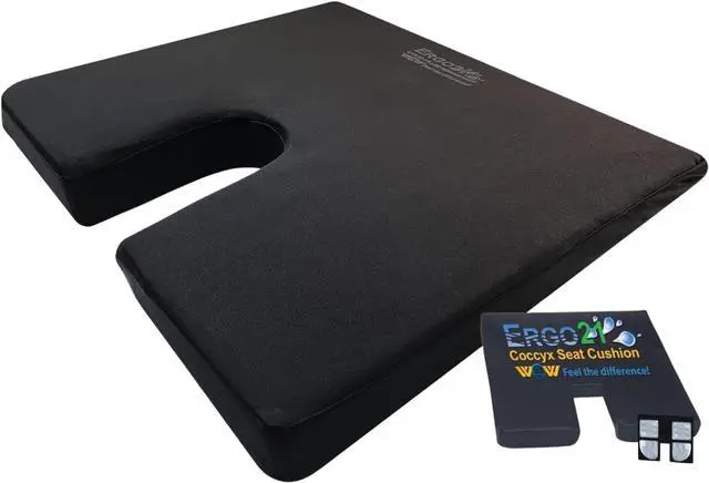 Main image of LiquiCell Coccyx Seat Cushion, Aid for Tailbone Pain Relief, Sciatica Pain, Back Support | Donut Like Butt Pillow for Long Hours Sitting at Home/Office Chair (20" W x 18" L x 2.5" H)