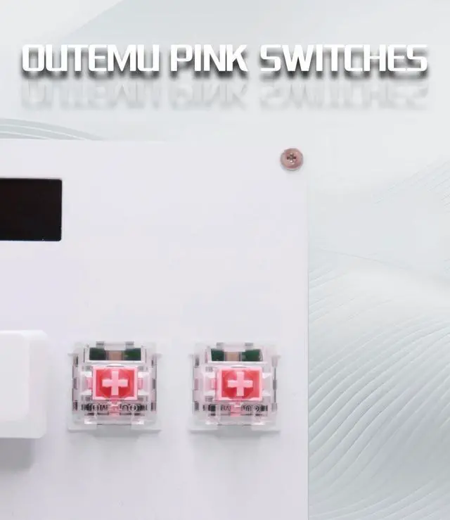 Alt view image 3 of 4 - SayoDevice CM51 Rapid Trigger Keyboard for OSU!djmax... Rhythm Game with OUTEMU Hall Magnetic Linear Switches with Knob Custom Programmable Keypad (White-OUTEMU Pink Switches, CM51)