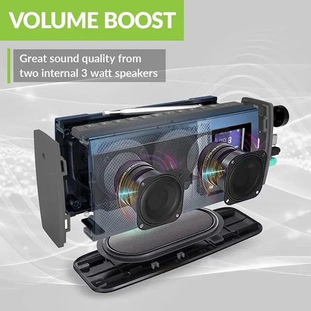Alt view image 3 of 7 - Wireless Portable TV Speaker & FM Radio 2-in-1, with Low Latency Bluetooth TV Transmitter, Ideal for Seniors, Hard of Hearing - Audikast 4860