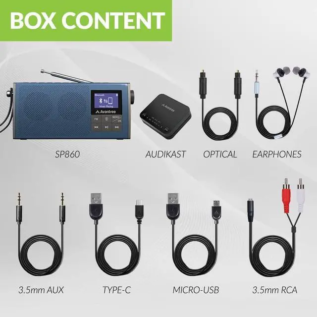 Alt view image 7 of 7 - Wireless Portable TV Speaker & FM Radio 2-in-1, with Low Latency Bluetooth TV Transmitter, Ideal for Seniors, Hard of Hearing - Audikast 4860
