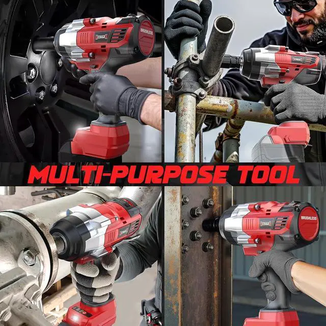 Alt view image 7 of 7 - Cordless Impact Wrench 1/2 inch Compatible with Milwaukee 18v Battery, 1700 Ft-lbs High Torque Impact Driver, Electric Impact Gun with 4 Modes & LED Light for Car, Truck, Mower(Bare Tool)