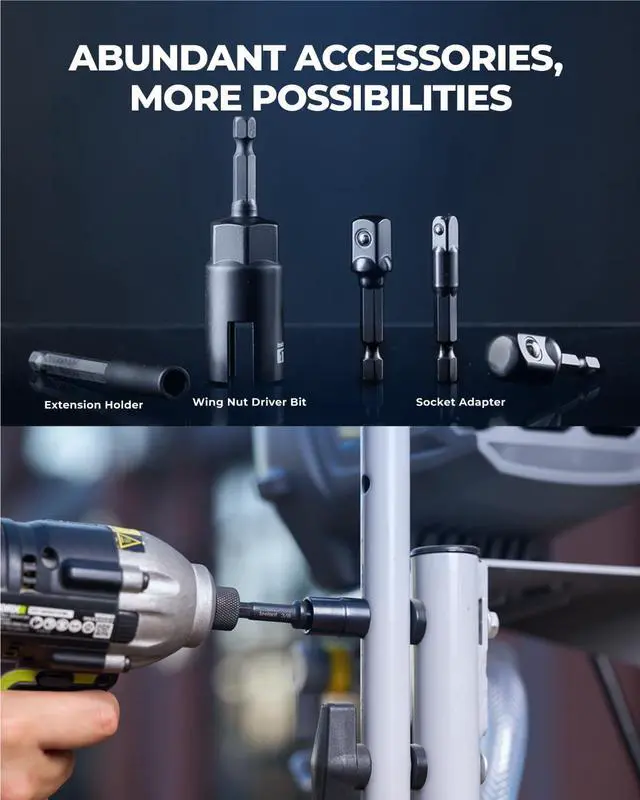 Alt view image 3 of 6 - Impact Magnetic Nut Driver Set, 38pcs Impact Driver Bit Set, Deep Nut Driver Set, Impact Socket Adapters, Wing Nut Driver, Bit Extension, 1/4'' Quick Change