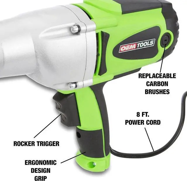 Alt view image 3 of 6 - 24666 1/2 Drive Heavy Duty Impact Wrench, Corded 120v Impact Driver for Lug Nuts, Home Repairs, Automotive Maintenance, 8.5 Amp Electric Wrench, 400 Ft/Lb Maximum Torque