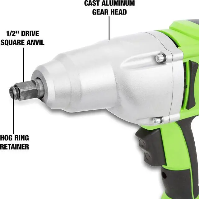 Alt view image 4 of 6 - 24666 1/2 Drive Heavy Duty Impact Wrench, Corded 120v Impact Driver for Lug Nuts, Home Repairs, Automotive Maintenance, 8.5 Amp Electric Wrench, 400 Ft/Lb Maximum Torque
