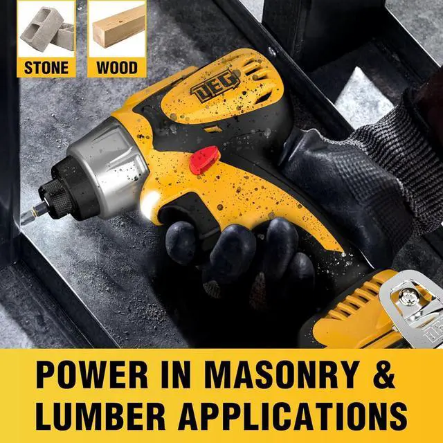 Alt view image 6 of 6 - 12V Cordless Impact Driver Kit,  1/4-inch Hex,4 Speed Brushless Impact Drill/Driver Set with LED Light, Battery and Charger Included