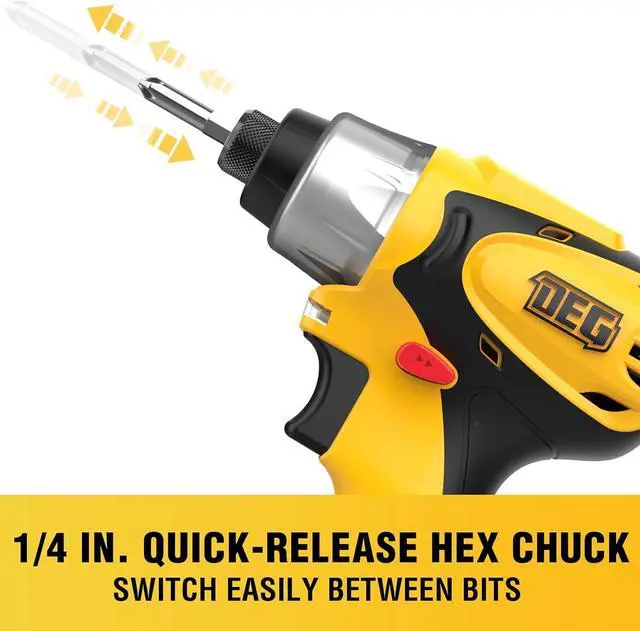 Alt view image 5 of 6 - 12V Cordless Impact Driver Kit,  1/4-inch Hex,4 Speed Brushless Impact Drill/Driver Set with LED Light, Battery and Charger Included