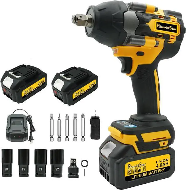 Main image of Rhovixster 1/2 Impact Gun, Cordless Impact Wrench Set, 1/2 Torque Impact, Brushless Motor High Torque Impact Guns with Battery and Charger