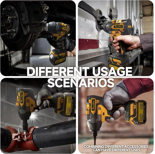 Alt view image 3 of 6 - Rhovixster 1/2 Impact Gun, Cordless Impact Wrench Set, 1/2 Torque Impact, Brushless Motor High Torque Impact Guns with Battery and Charger