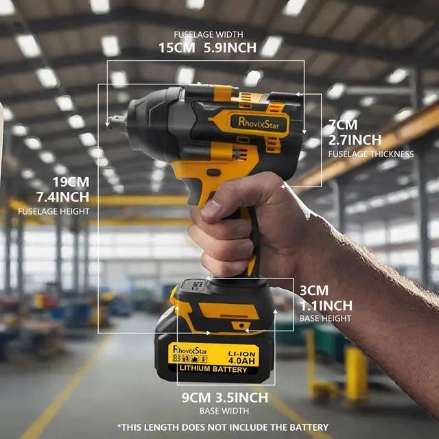 Alt view image 6 of 6 - Rhovixster 1/2 Impact Gun, Cordless Impact Wrench Set, 1/2 Torque Impact, Brushless Motor High Torque Impact Guns with Battery and Charger