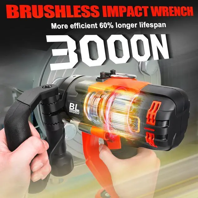 Alt view image 2 of 7 - Cordless Impact Wrench 1" for Milwaukee 18V Battery, Impact Wrench 2250FT-LBS(3000N.m) High Torque Brushless Electric Impact, with 4 Modes Power Impact Driver for Car, Truck, Mower (No Battery)