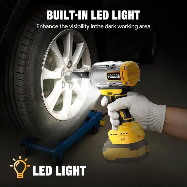 Alt view image 5 of 7 - Cordless Impact Wrench 1/2 Inch - Compatible with Dewalt 20V Batteries, 1100 Ft-lbs (1500N.m) High Torque Impact Driver, Brushless Impact Gun with 3 Speed Modes & LED Light (Battery Not Included)