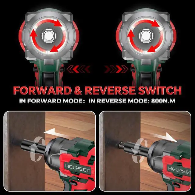 Alt view image 4 of 7 - Cordless Impact Wrench 1/2", 480Ft.lb (650N.m) Brushless Impact Gun with 2x4.0Ah Batteries, Fast Charger, 6 Sockets & Toolbox, Electric Impact Driver for Car/RV Tire