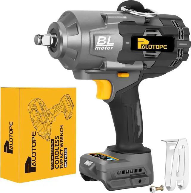 Main image of 1/2" 1623FT-LBS Cordless Impact Gun Compatible with DeWalt Battery, 2200Nm Brushless Electric Wrench with LED Light, High Torque Power Driver Pistola Llave de Impacto for Truck (No Battery)