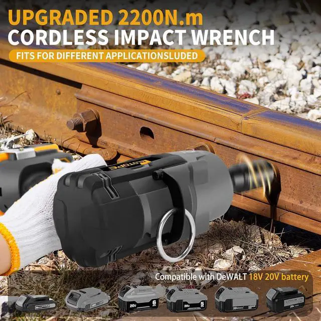 Alt view image 3 of 7 - 1/2" 1623FT-LBS Cordless Impact Gun Compatible with DeWalt Battery, 2200Nm Brushless Electric Wrench with LED Light, High Torque Power Driver Pistola Llave de Impacto for Truck (No Battery)