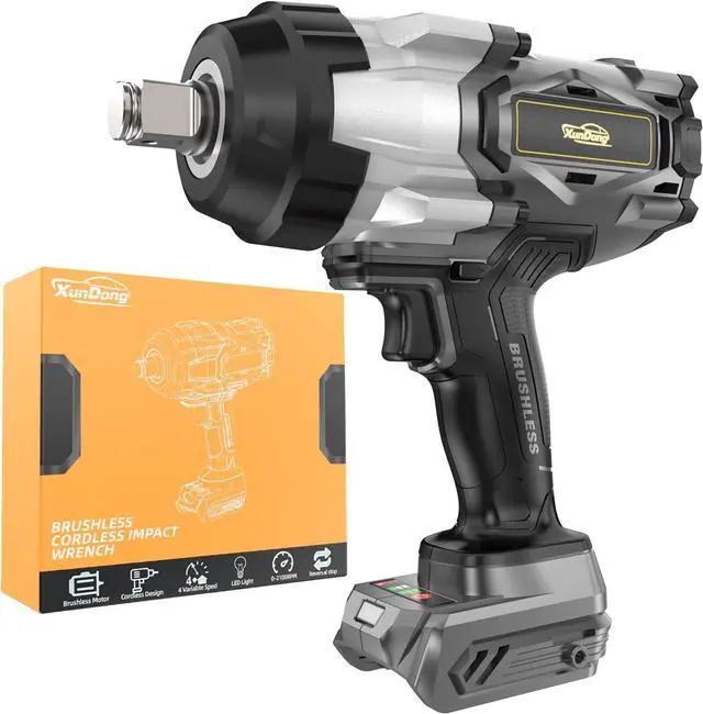 Main image of Cordless Impact Wrench 3/4" Compatible with Dewalt 20V Battery, 1850Ft-lbs(2500N.m) High Torque Impact Gun Heavy Duty, Brushless Electric Power Impact Driver with 4 Speed Modes & LED Work Light