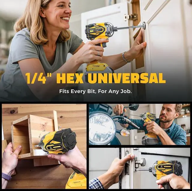 Alt view image 7 of 7 - Cordless Impact Driver for DeWalt 20V Max Battery,  2800 In-lbs Brushless 1/4" hex chuck Impact Driver, impact drill with 5-Speed Lightweight Power Impact Drivers, LED Light (no battery)