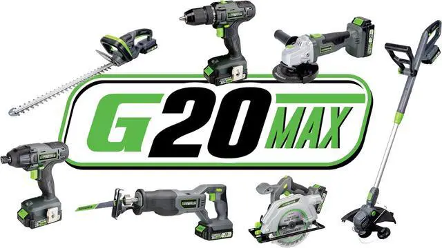 Alt view image 5 of 6 - 20V 1/2" Cordless Drill with Battery and Charger, Metal Ratcheting Chuck, 450 in-lbs, 2.0Ah Battery and Charger (GLCD2012B)