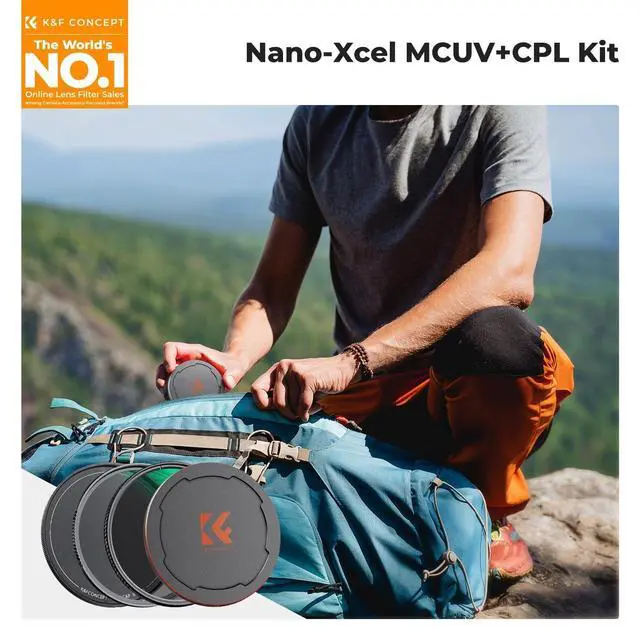 Alt view image 2 of 7 - 82mm Circular Polarizers Filter & MC UV Protection Filter Kit (2 pcs) with Up & Down Lens Cap, 28 Multi-Layer Coatings HD CPL/UV Filter Set for Camera Lens (Nano-X Series)