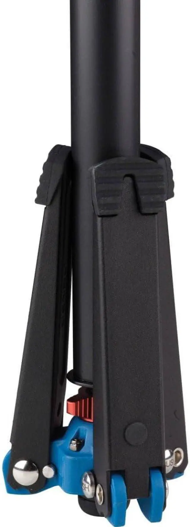 Alt view image 4 of 7 - 4 Section Aluminum Monopod with 3-Leg Locking Base, Flip Lock Legs, 22" Maximum Height, 44.1 lb. Load Capacity- Black (A48FD)