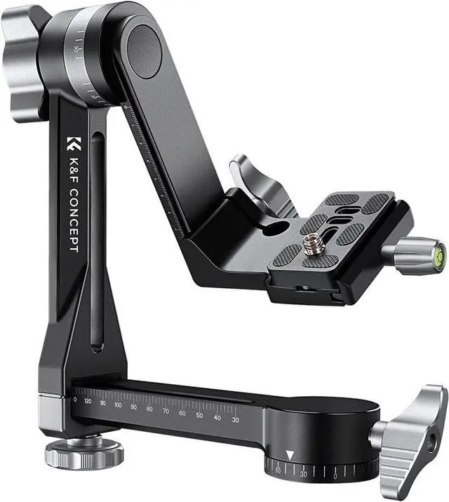 Main image of K&F CONCEPT Upgraded Gimbal Tripod Head, Exclusive Lubricant, All-CNC Aluminum Alloy Gimbal Head, Precise Horizontal and Vertical Adjustment Tripod Head, Maximum Load Capacity of 44.09lbs/20kg.