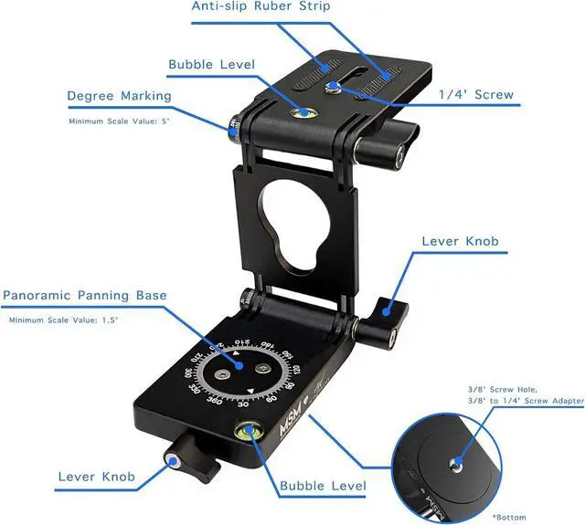Alt view image 6 of 7 - Z Flex Tilt Tripod Head - Flexible Angle Pan & Tilt Head/Universal Multiway Camera Tripod Connecting to Monopod Slider Rail Stabilizer Gimbal|Compact Folding Z Bracket Mount Fits Most DSLR Camera