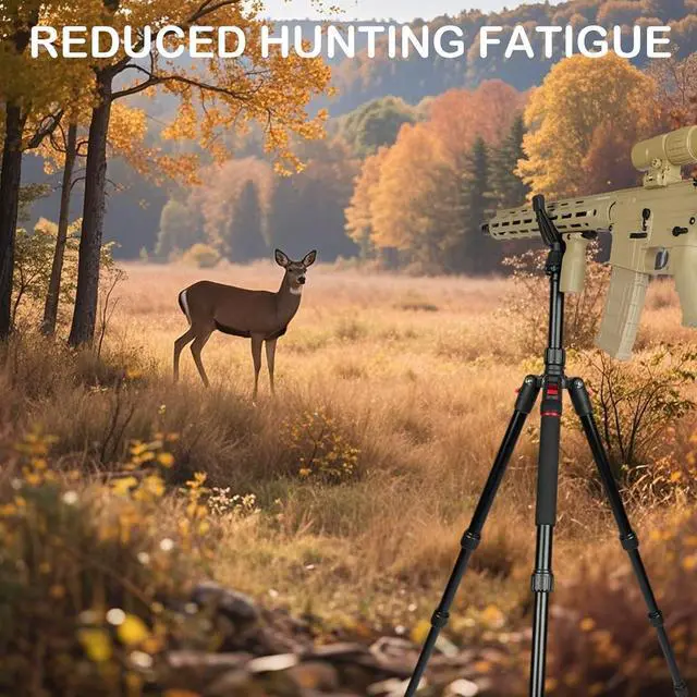 Alt view image 6 of 7 - Adjustable Shooting Tripod for Rifles,Shooting Stick 3-in-1 Convertible Tripod/Monopod/Bipod, 22.8-61 Height, Lightweight Aluminum Alloy with Carrying Bag, Stable Rifle Rest for Hunting Outdoor