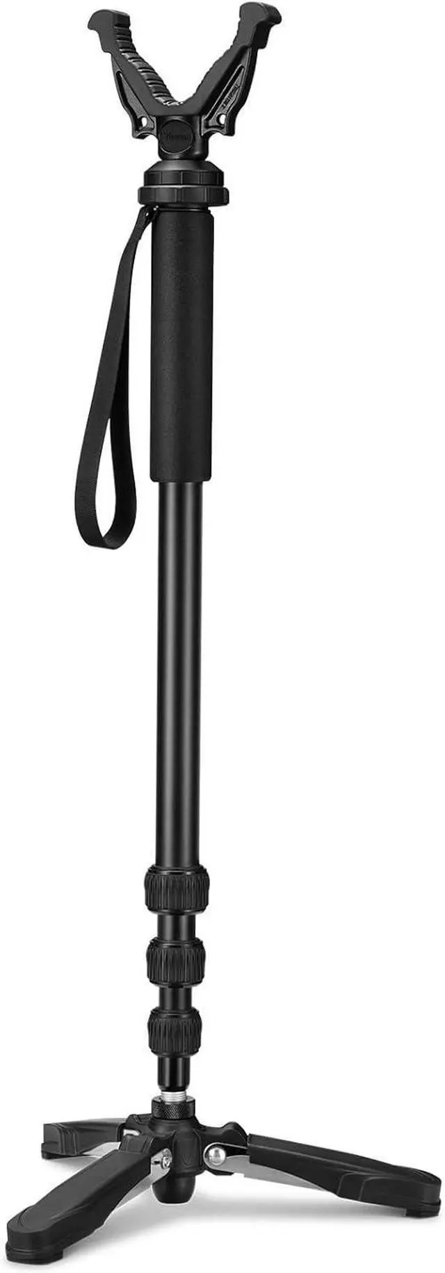 Shooting Stick Rifle Monopod with 360° Rotatable V Yoke Rest, Hunting ...