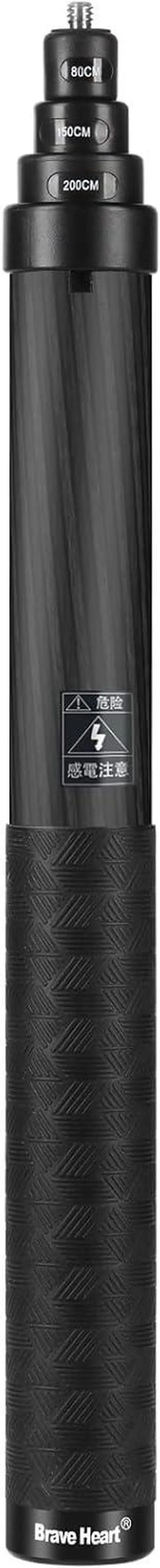 Main image of Invisible Extended Selfie Stick 2m/6.5ft Carbon Fiber for Insta360 X5/X4/X3/X2/R/RS/ONE/GO2 | Action Camera Tripod Monopod Accessories