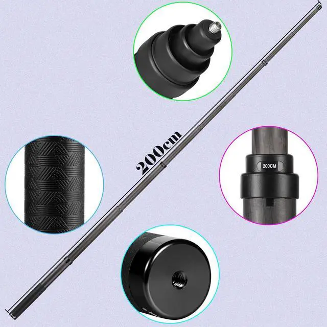 Alt view image 5 of 6 - Invisible Extended Selfie Stick 2m/6.5ft Carbon Fiber for Insta360 X5/X4/X3/X2/R/RS/ONE/GO2 | Action Camera Tripod Monopod Accessories