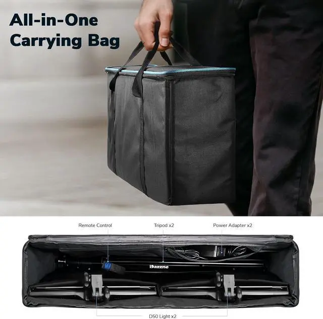 Alt view image 5 of 6 - D50 LED Video Light Panel Lights 15.4", 2 Packs 45W 3000K-8000K Bi-Color Dimmable Photography Lighting, CRI 96+ Videography Lighting for Video Shooting/Gaming/Live Stream/Studio/Film