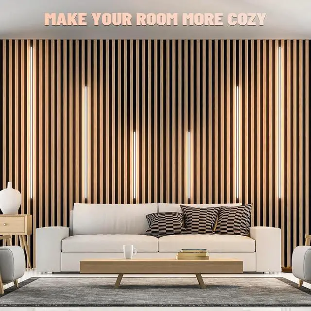 Alt view image 7 of 7 - LED Recessed Lighting for Acoustic Panel, 6 Pcs of 3000K Dimmable LED Strip Light for Wood Slat Wall Panel in Parallel with Touch Sensor, Self-Adhesive for Slat Wall Decor (4*28 in+2*16 in)