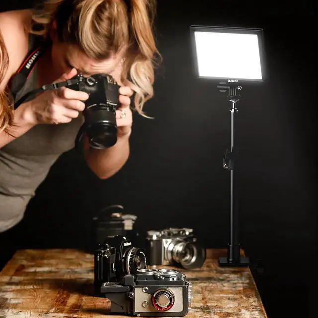 Alt view image 3 of 4 - 2-Pack Key Light Panel Kit, LED Video Light Dimmable Bi-Color 3200-5600k Video Conference Lighting with Gooseneck Tubes Desk Light for Podcast/Streaming/Gaming/Zoom Meetings/Broadcast/YouTube