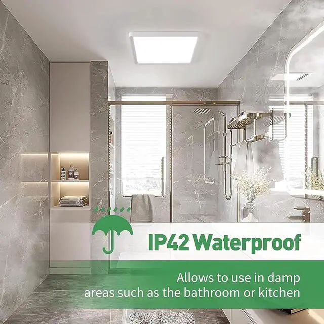 Alt view image 6 of 7 - 12 Inch 6PK Square LED Flush Mount Ceiling Light, 30W, 3000LM, 3000K/4000K/6000K CCT Selectable, LED Flat Panel Low Profile Ceiling Light Fitures for Hallway, Kitchen, Bedroom, Laundry Room