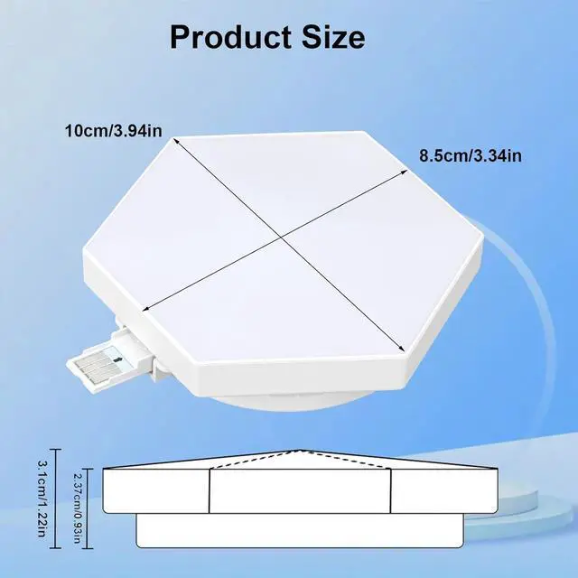 Alt view image 5 of 7 - 10-Pack Hexagon LED Lights for Wall, Smart RGBIC Music Sync Gaming Room Decor Lighting, 16M Colors Changing App & Remote Controlled, RGB Led Light Panels for Gamers (Type-C Powered)