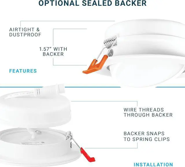 Alt view image 6 of 7 - PARMIDA (12 Pack) 4 Inch LED Gimbal 5CCT Recessed Lighting, Directional Adjustable Canless Ceiling Light with J-Box, 2700K-5000K 5 Color Selectable, 9W, Eyeball Ultra-Thin Slim Panel, Dimmable, ETL