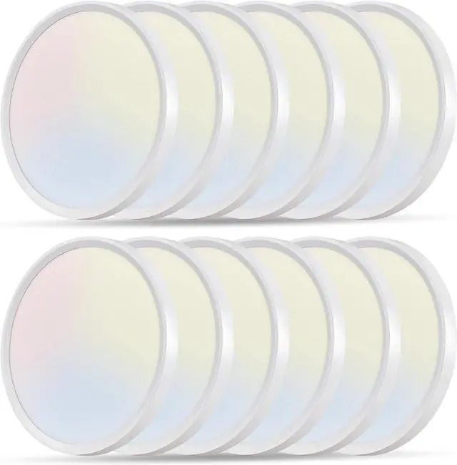 Main image of 12PK 12 Inch LED Flush Mount Super Slim Ceiling Light, 24W, 2520LM, 3000K/4000K/6000K CCT Selectable, Close to Ceiling Round Flat Panel Light for Hallway, Bedroom, Kitchen