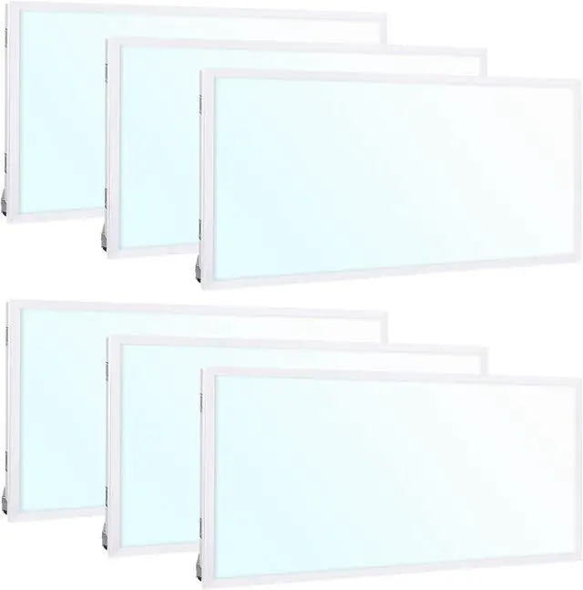 Main image of 6 Pack 2x4 FT LED Flat Panel Troffer Light, 40/50/60W, CCT Selectable 4000K/5000K/6500K Drop Ceiling Office Lights, 115LM/W, 0-10V Dimmable Ultra Slim Recessed Back-lit Fixture, DLC